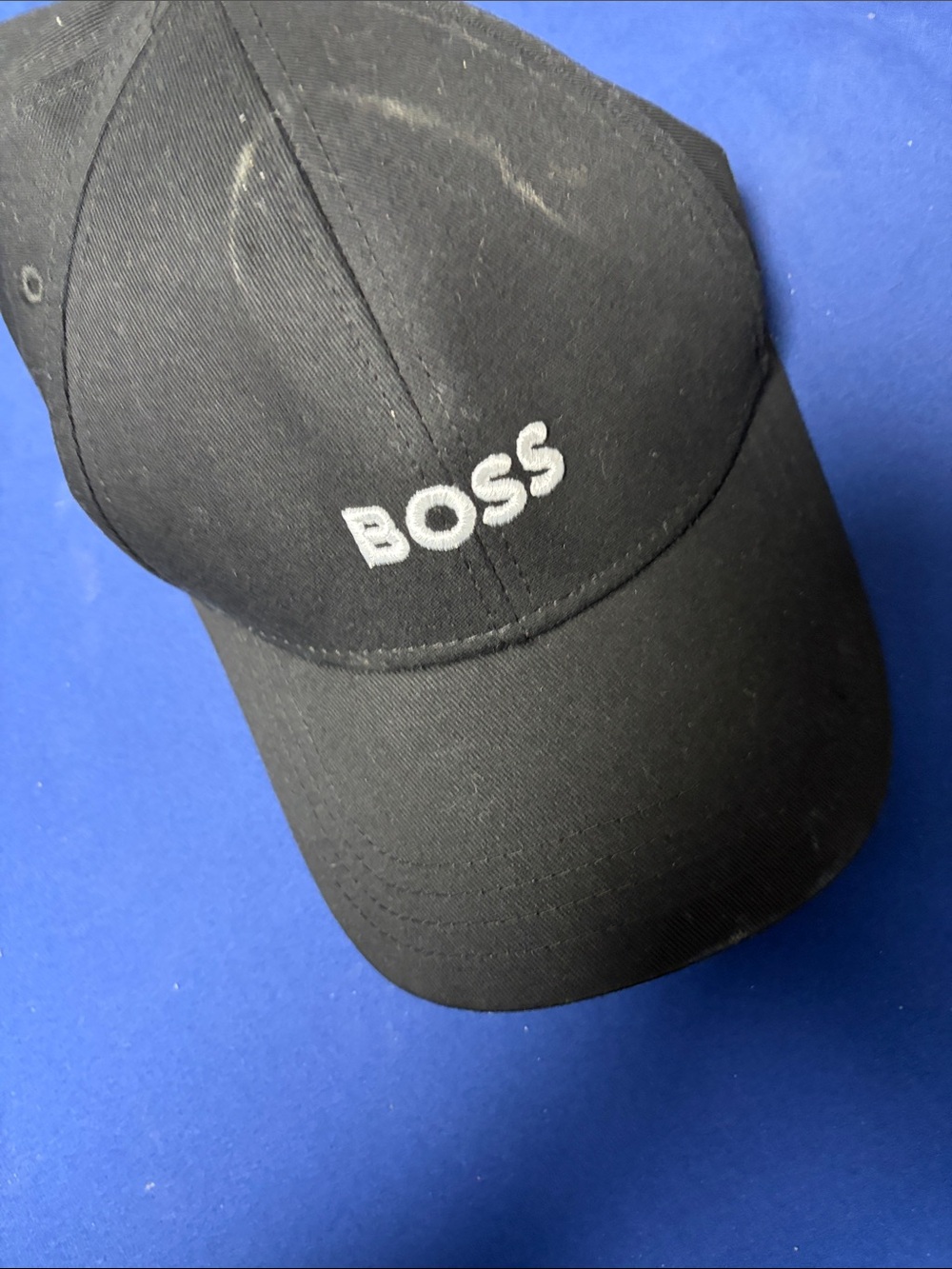 BOSS Black Cap with White Embroidered Logo